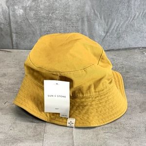 Sun + Stone Men's Mustard Solid Bucket Hat SZ OS